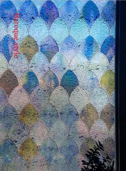 

Baroque style static 3D no plastic sliding door window sun window film insulation decorative translucent glass crystal 60/90CM