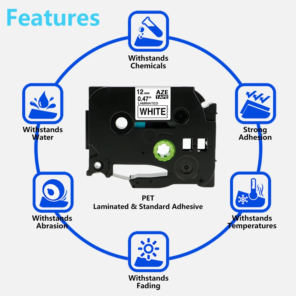 AIMO TZe231 многоцветный совместим с Brother TZe лента 12 мм кассета ламинированная лента черный на белом стикер производитель TZ-231 tze-231