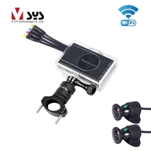 VSYS 2CH автомобиля регистраторы Wi-Fi Dual 1080 P спереди и сзади 170 градусов Широкий формат камеры для Видеорегистраторы для мотоциклов Запись системы
