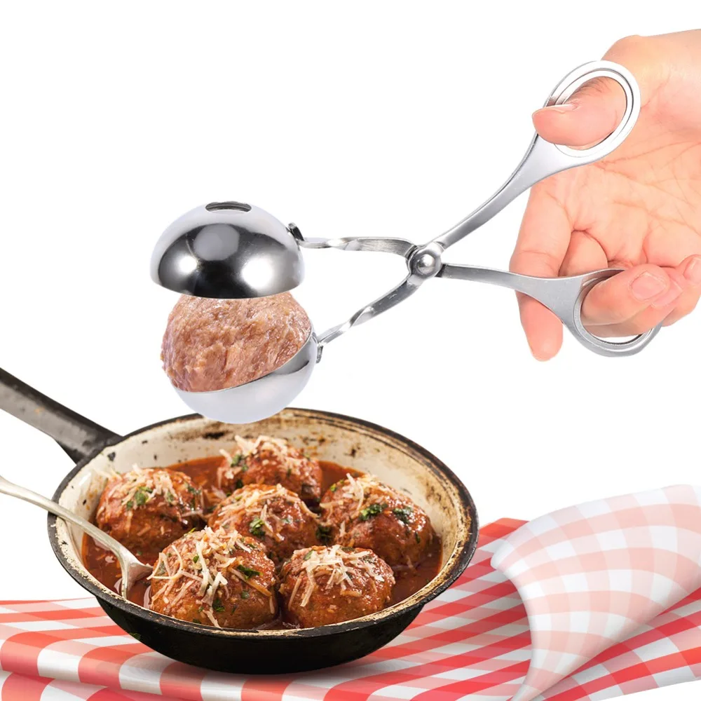 Stainless Steel Mini Meatballer Meat Ball Maker Meatball Scoop Pliers