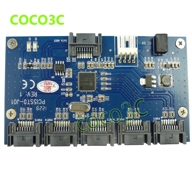 multi SATA 1 to 5 Port SATAII / SATA2 Multiplier adapter riser card-in ...