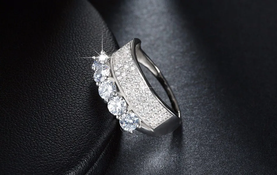 ORSA JEWELS нежные серебряные кольца для женщин преувеличенный стиль AAA кубический циркон стильные обручальные вечерние ювелирные изделия в подарок AOR112