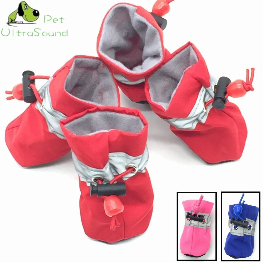 

ULTRASOUND PET 4pcs Winter Warm Dog Shoes Anti-slip Pet Shoes For Small Dogs Cats Chihuahua Yorkie Thick Snow Dog Boots Socks
