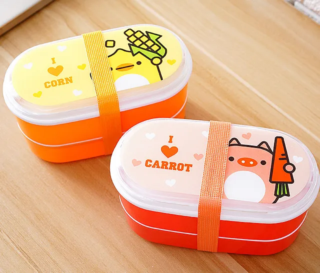 6 цветов Мультфильм Портативный Ланч бокс микроволновая печь Bento коробки