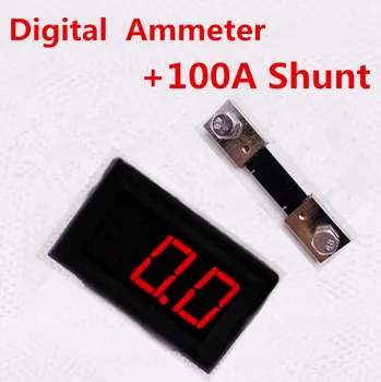 

0.56" DC 0.0-100A 3 bit Digital Ammeter ampermeter Panel Amp Gauge Car current Monitor + 100A Shunt Resistor tester 20% off