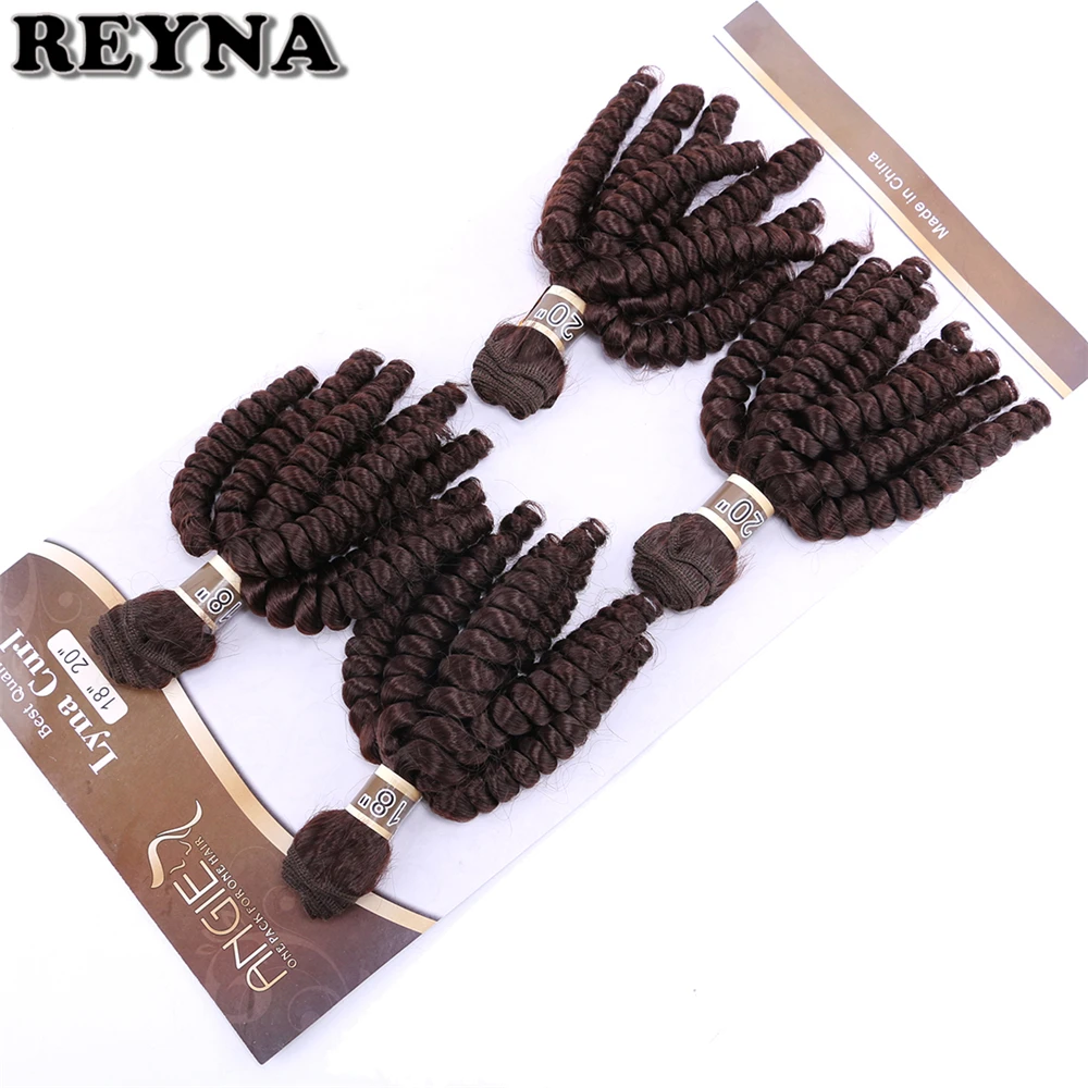 REYNA 4 шт./партия Funmi черный цвет синтетические волосы для наращивания вьющиеся термостойкие волосы пряди для женщин