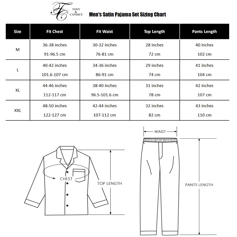 Tony&Candice Men's Stain Silk Pajama Set Men Pajamas Silk Sleepwear Men Sexy Modern Style Soft Cozy Satin Nightgown Summer