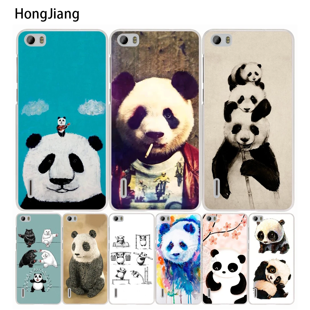 HongJiang Lucu Kartun Hewan Panda Cell Phone Cover Kasus Untuk