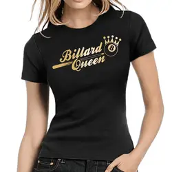 2019 Новое поступление Летняя мода Billard queen | 8-Ball | Pool | Crown | Gold Metallic | Girlie Shirtcustom tee shirts