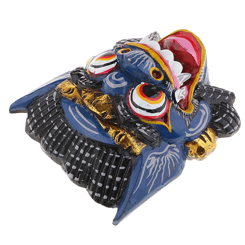 MagiDeal Antique Asian Thailand Wooden Carving Facial Mask Wall Hanging Art Crafts DIY Home Decoration