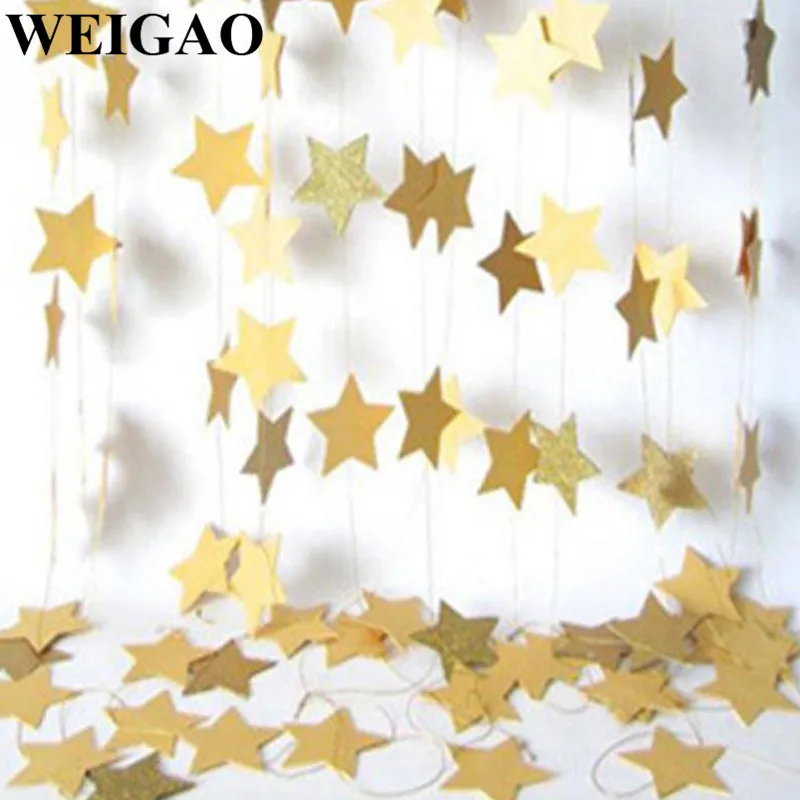 4M Bunting Garland Hanging Paper Star Garlands For Christmas Weddings Party P6I4