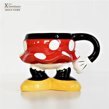 

Creative MickeyMinnie Ceramic mug Child Breakfast milk cup coffee mugs tea cups thermal water bottles For Kids Christmas gift