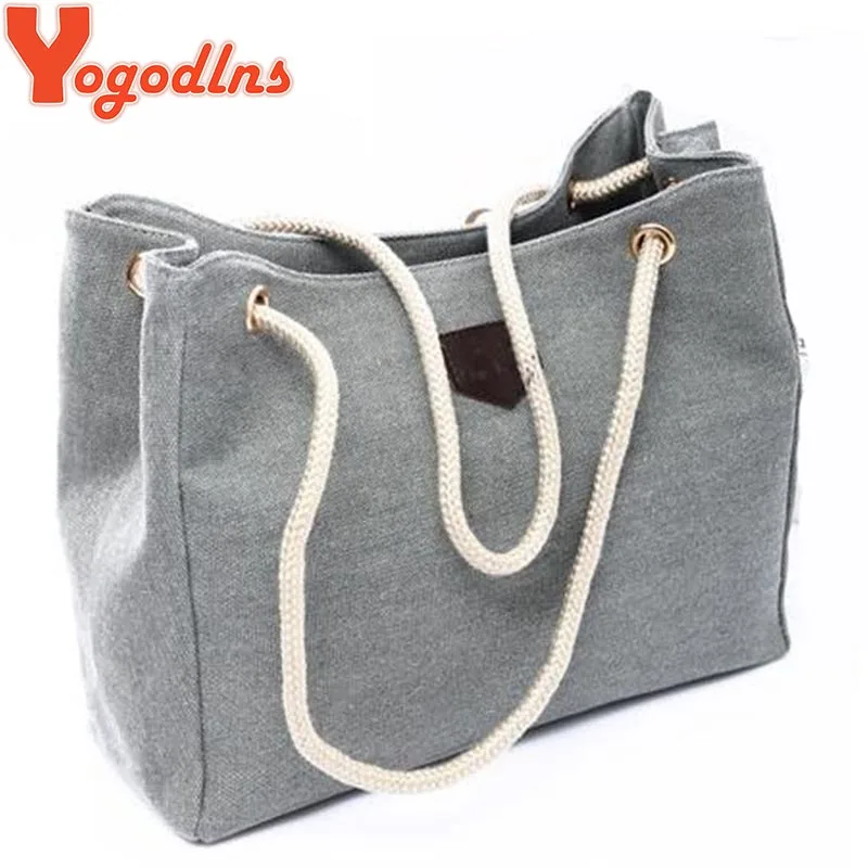  With Gifts!Fall 2017 new canvas handbag personality contracted large bag rope single shoulder bag women handbag big bag 
