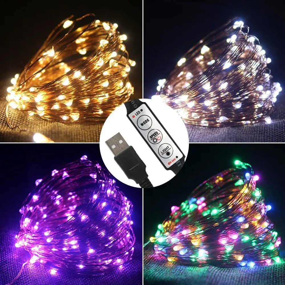 B2OCLED 10M 5V LED USB Copper Light String Christmas Light Holiday String Light Fairy Tale Christmas Party Home Lighting Outdoor
