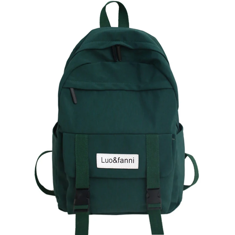 Милый водонепроницаемый женский рюкзак с пряжкой, вместительные школьные сумки для девочек-подростков, нейлоновый рюкзак, женская модная сумка, роскошная женская сумка - Цвет: green