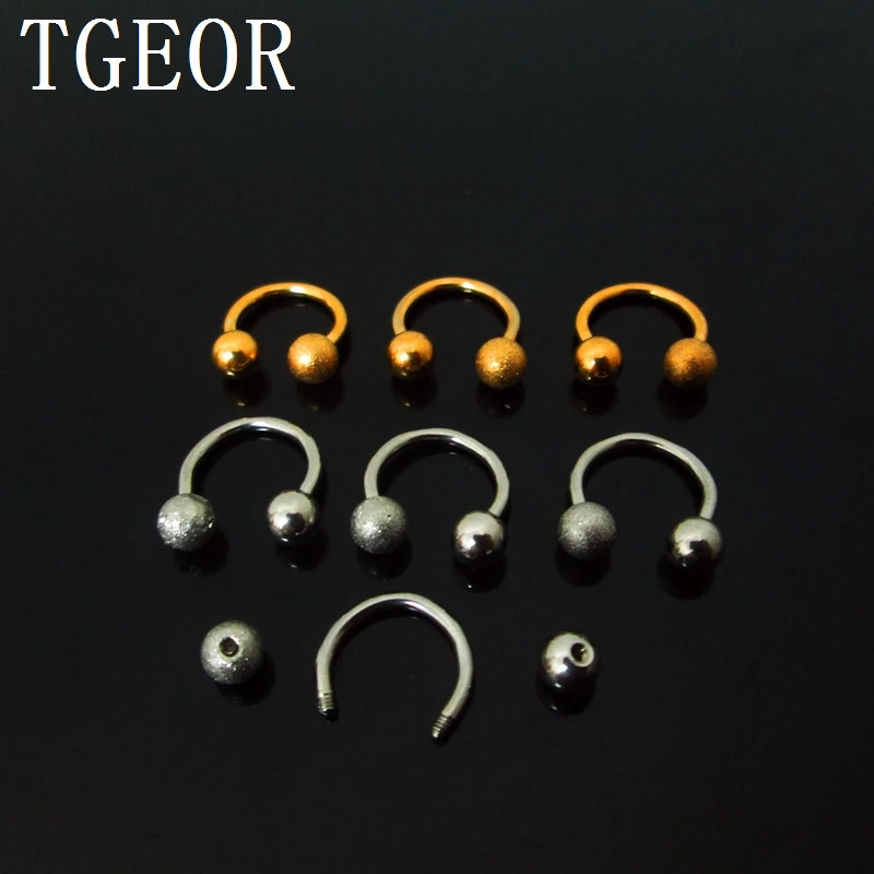 Free shipping 20pcs mixed sizes surgical Steel circular piercing plated