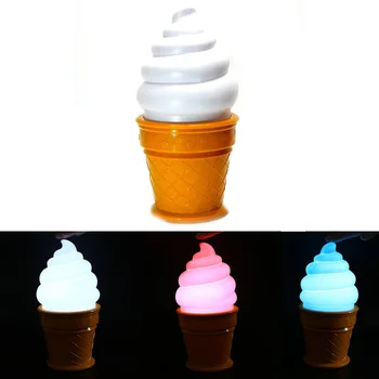 

1pcs Warmth Novelty Ice Cream Shaped LED Nightlight Desk Table Light LED Night Lamp Kids Bedroom Decoration