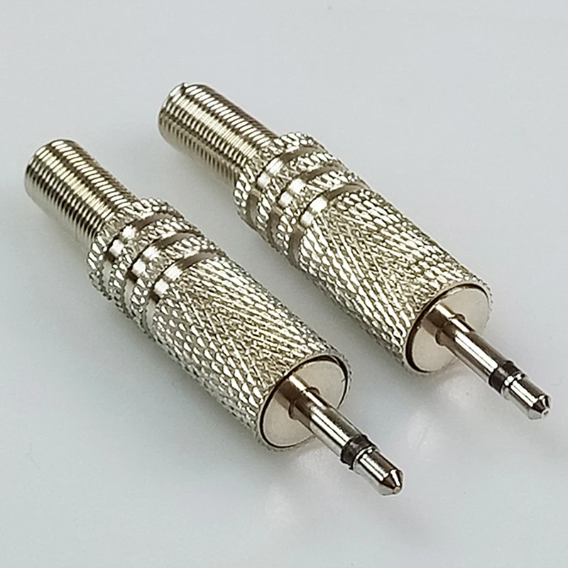 50pcs Mono 1 10 Sophomore Jack 2 5mm Connector with Spring Jack 2 5mm Mono Headset Headphone Adapter