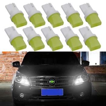

10pc Car led 12V T10 W5W COB 194 168 W5W 3W Ceramic Shell Car Auto Wedge Side Interior Trunk Read Lamp Bulb white car styling