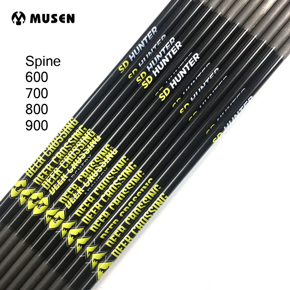 Online 12 stücke 30 zoll Reine Carbon Pfeil Welle Wirbelsäule 600 700 800 900 OD 5,7mm ID 4,2mm für jagd Schießen Bogenschießen