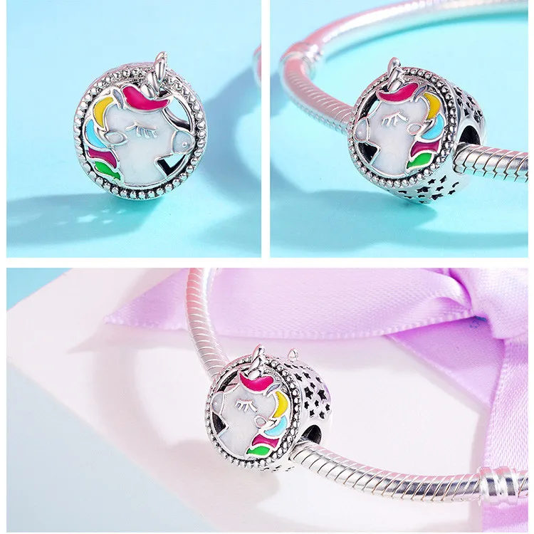 Colorful Unicorn Silver Beads Fit Bracelet 26 Colorful Unicorn Silver Beads Fit Bracelet -Unicorn Fashion HTB1rPhqXEzrK1RjSspmq6AOdFXaK