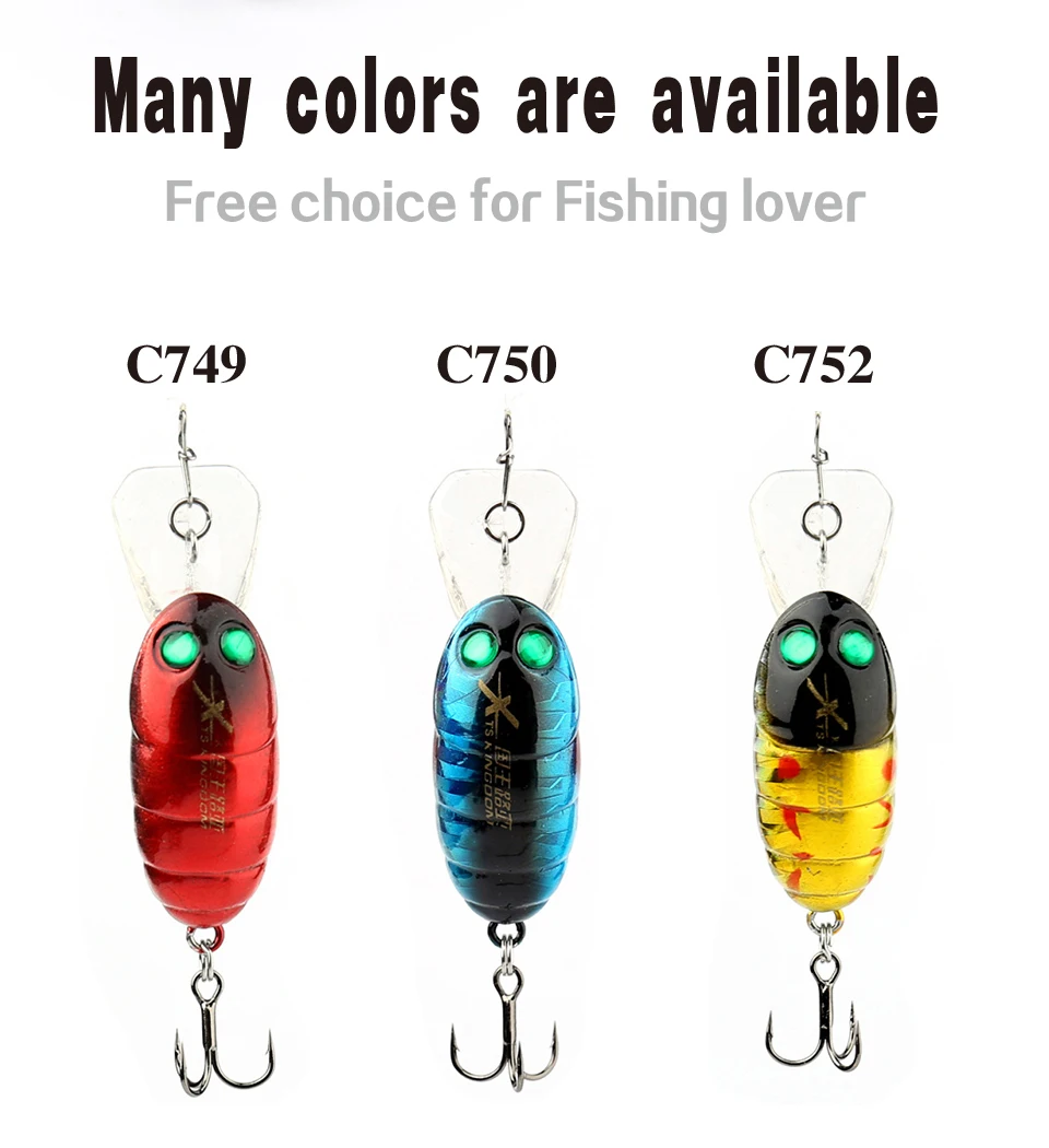 Kingdom fishing lures 33mm 3.5g gold silkworm minnow topwater floating Artificial baits fishing tackle insect hard bait model 3505 (2)
