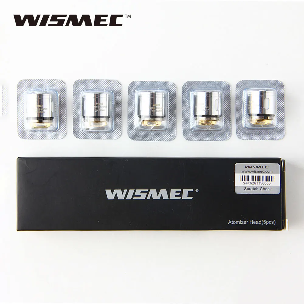 5 шт. оригинальный WISMEC WM катушка 0.15ohm/0.2ohm/0.4ohm испаритель Vape фильтр WM01/02/WM03 для Gnome