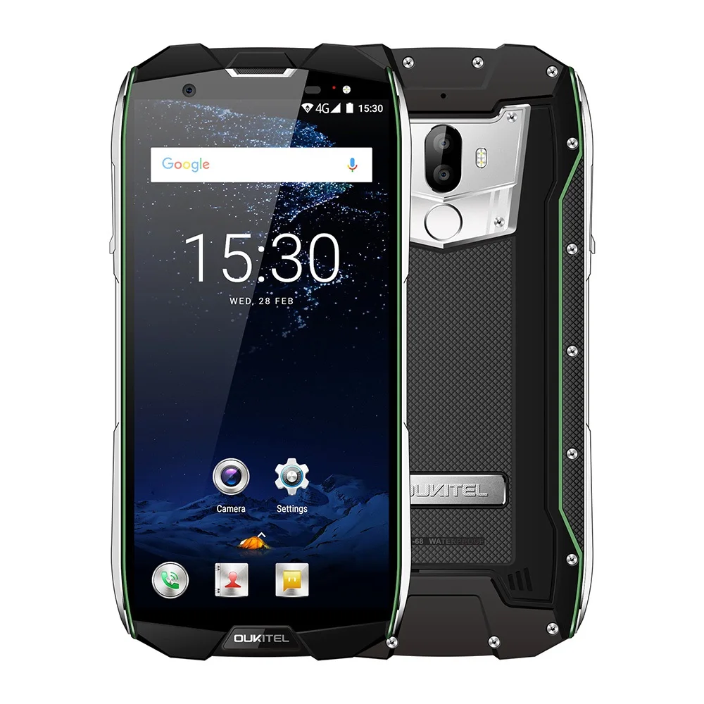 OUKITEL WP5000 смартфон IP68 Водонепроницаемый Android 7,1 Helio P25 Восьмиядерный 6 ГБ ОЗУ 64 Гб ПЗУ 5200 мАч 9 В/2 а мобильный телефон зеленый - Цвет: Зеленый