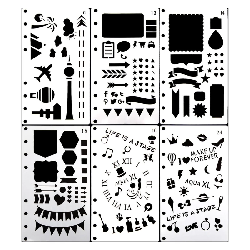 Bullet Journal Stencil Plastic Planner DIY Craft Drawing Template Diary Decor A6