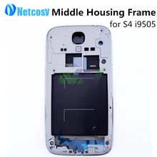 Date Full Set Logement Moyen Cadre Lunette Bord Capuchon Avec Bouton latéral Pour Samsung S4 I9505 Pièces De Rechange De Réparation de Haute qualité