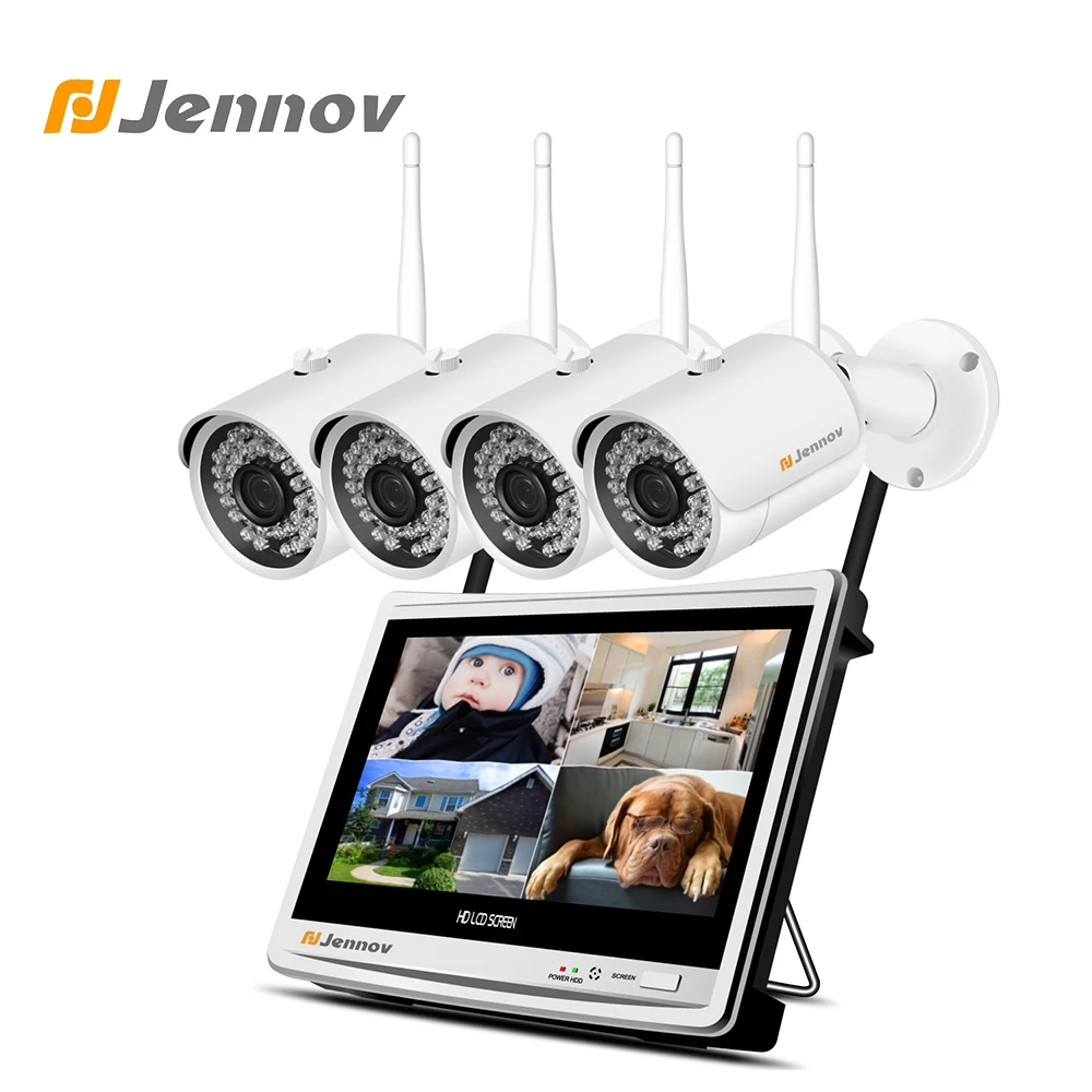

Jennov Video Surveillance Wifi CCTV Camera System Home Security Camera System Wireless IP Video Surveillance kit Wireless NVR HD
