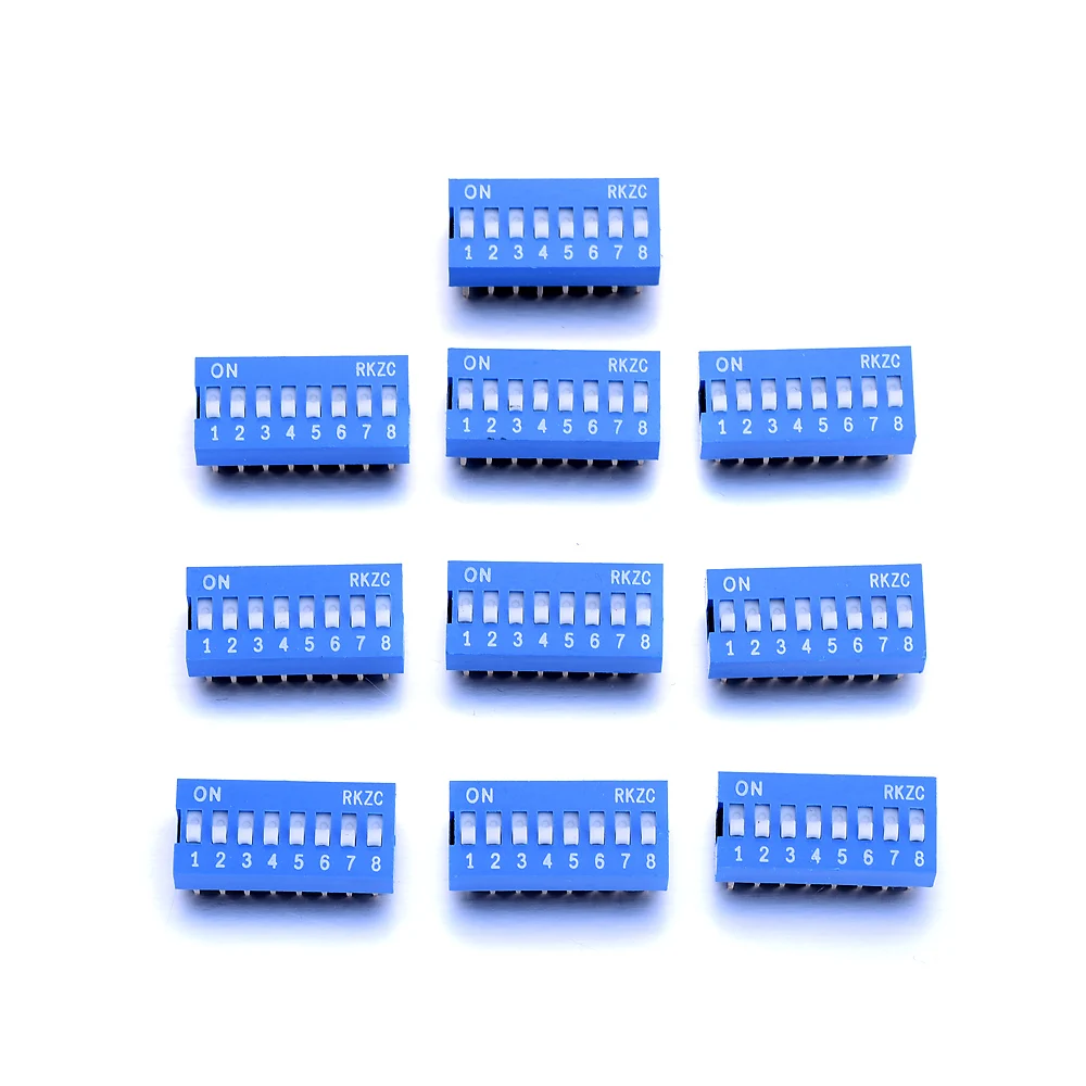 10 шт. 2 x8Pins клеммы 8 способ слайд Тип DIP-переключатель 54 мм шаг PCB монтируемый |