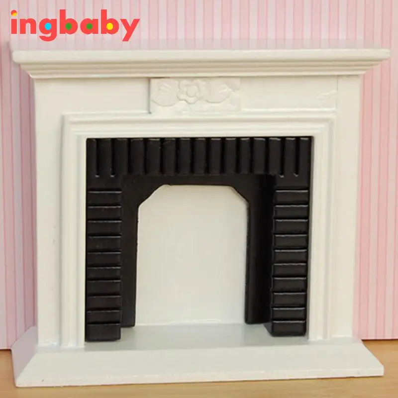 Dollhouse Mini Furniture Accessories Exquisite White Fireplace Warm