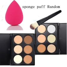 Консилер для макияжа Палитра контурной пудры+ 1 шт. губка для воды слойка+ набор кистей для макияжа основа под макияж инструменты для красоты DL