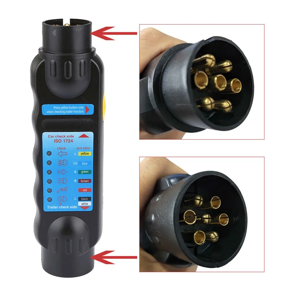 12V 7 Pin Car /& Trailer Towing Lights Plug /&Socket Cable Wiring Circuit Tester