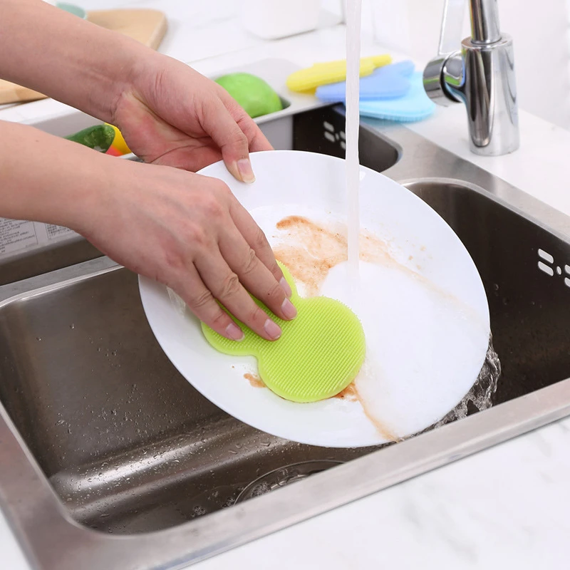 

Flower Type Silicone Cleaning Brush Dishwashing Brush Fruit Brush Kitchen Supplies Magic Sponge Cleaning Sponge