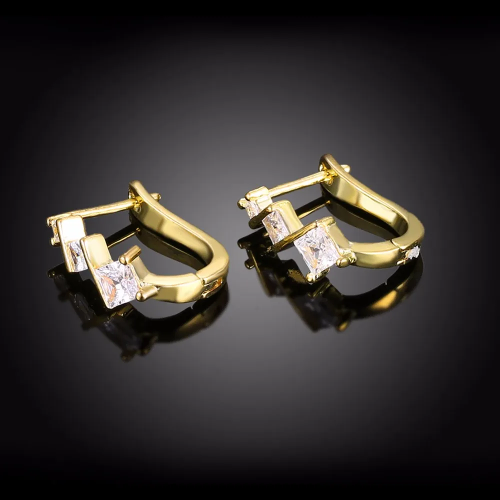 CHUKUI Christmas Jewelry Korean Small Rhinestone Crystal Hoop Earrings Gold Hoops Boucle D'oreille Femme 2018 (5)