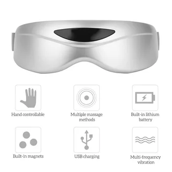 

24 Silicone Massage Heads Eye Massager Mask Magnetic Vibration Infrared Sensing Anti Fatigue Eyesight Protector Massage Glasses