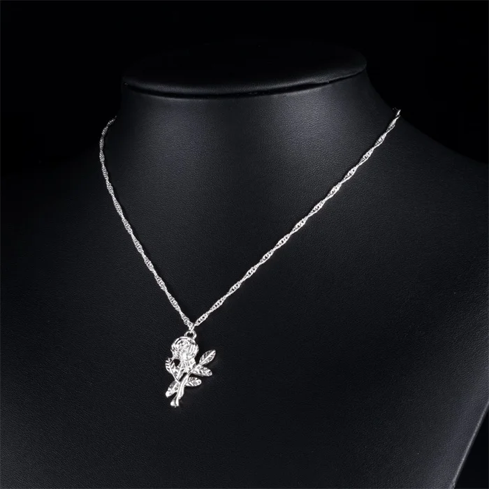 Модный бренд двойной рог ожерелье с кулоном в форме сердца золото точка ожерелье с Луной женское фазное сердце ожерелье прямая - Окраска металла: Silver