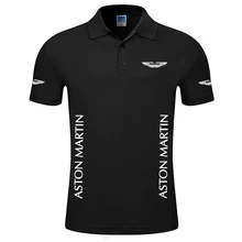 Высокое качество Лето короткий рукав Для мужчин Aston Martin рубашка поло модный Бизнес однотонные мужские футболки поло рубашки для мальчиков