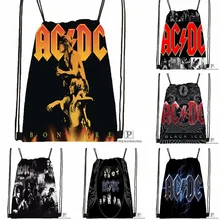Custom Music Band Acdc Drawstring Backpack Bag Cute Daypack Kids Satchel (Black Back) 31x40cm#180531-03-54