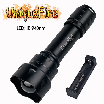 

UniqueFire T20 Osram IR 940NM LED Flashlight 3 Modes Adjustable Zoomable Infrared light+ USB Charger For Night Hunting