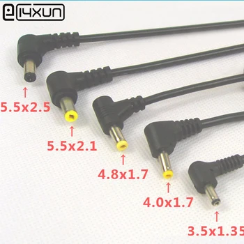 

5pcs 90 Degree DC Power Plug with Cable 5.5x2.5mm 5.5x2.1mm 4.8x1.7mm 4.0x1.7mm 3.5x1.35mm Plugs Connector Total Length 30cm