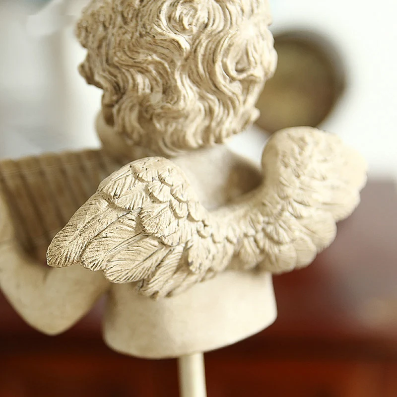 Европейский ручной работы смолы ангел-музыкальный статуя украшение для дома ремесла День рождения Свадьба подарок Счастливый Ювелирный дом статуя Искусство