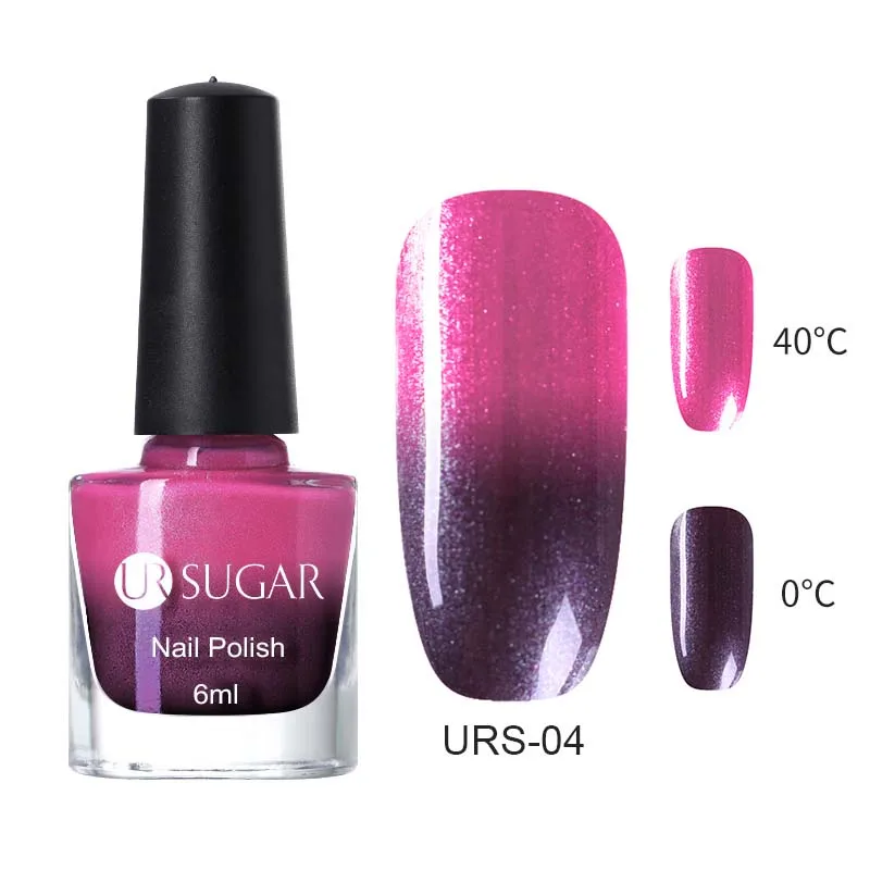 4 Ur Sugar термо-блеск лак для ногтей меняющий температуру цвет Лак металлическое зеркало лак для ногтей матовый жемчужный корпус маникюр - Цвет: 4