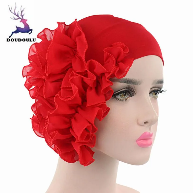 

DOUDOULU Winter Hat For Women Beanies Flower Cancer Chemo Hat Beanie Scarf Turban Head Wrap Cap Head Chapeu Drop Shipping #wm