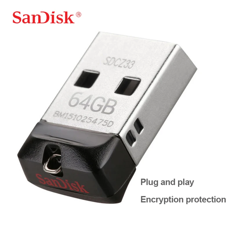 Sandisk USB флэш-накопитель шифрование Мини авто USB флешка 16 ГБ 32 ГБ 64 Гб карта памяти флешки поддержка официальной проверки