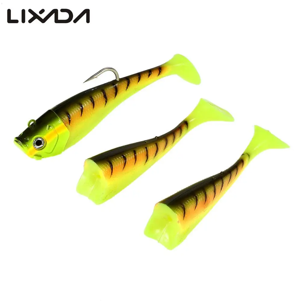 

Lixada 3 PCS 20cm Soft Fishing Lure Big Artificial Sea Fishing Bait Saltwater Fishing Lure Set with Barbed Hook leurre souple