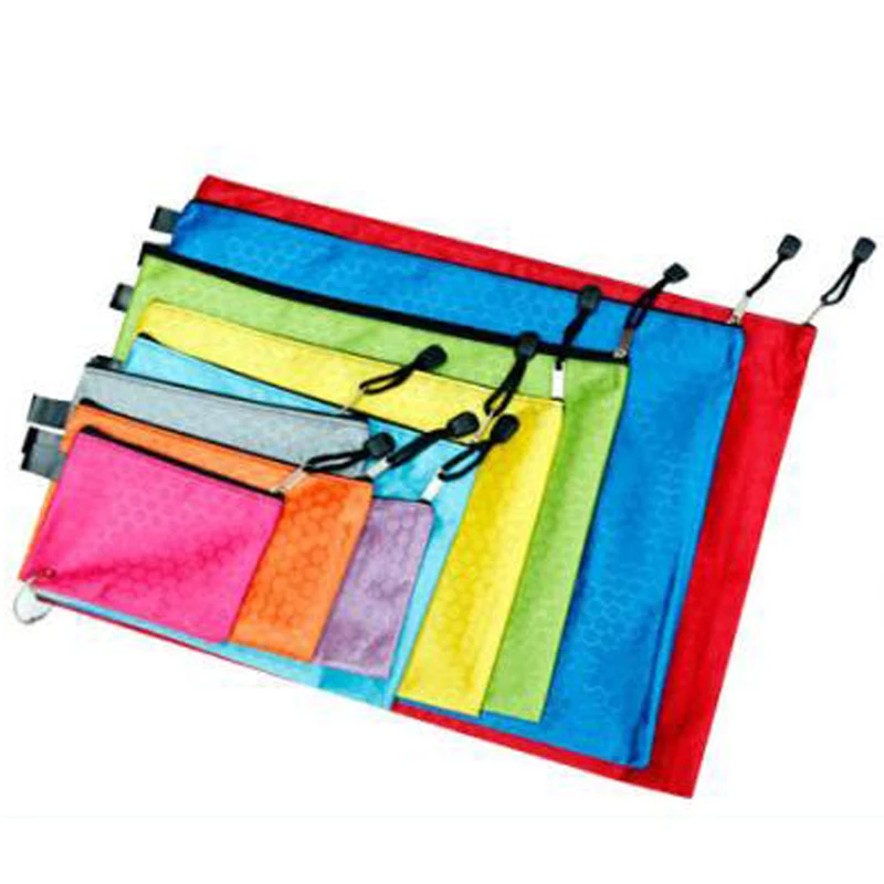 10pcs/lot Waterproof Stationery File Bags With Zipper File Folder