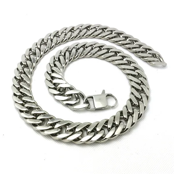 

New Arrivla Mens Boys 300g 2cm 316L Stainless Steel Cool Huge & Heavy Necklace Silver Cow Boy Biker Chain Amazing Design